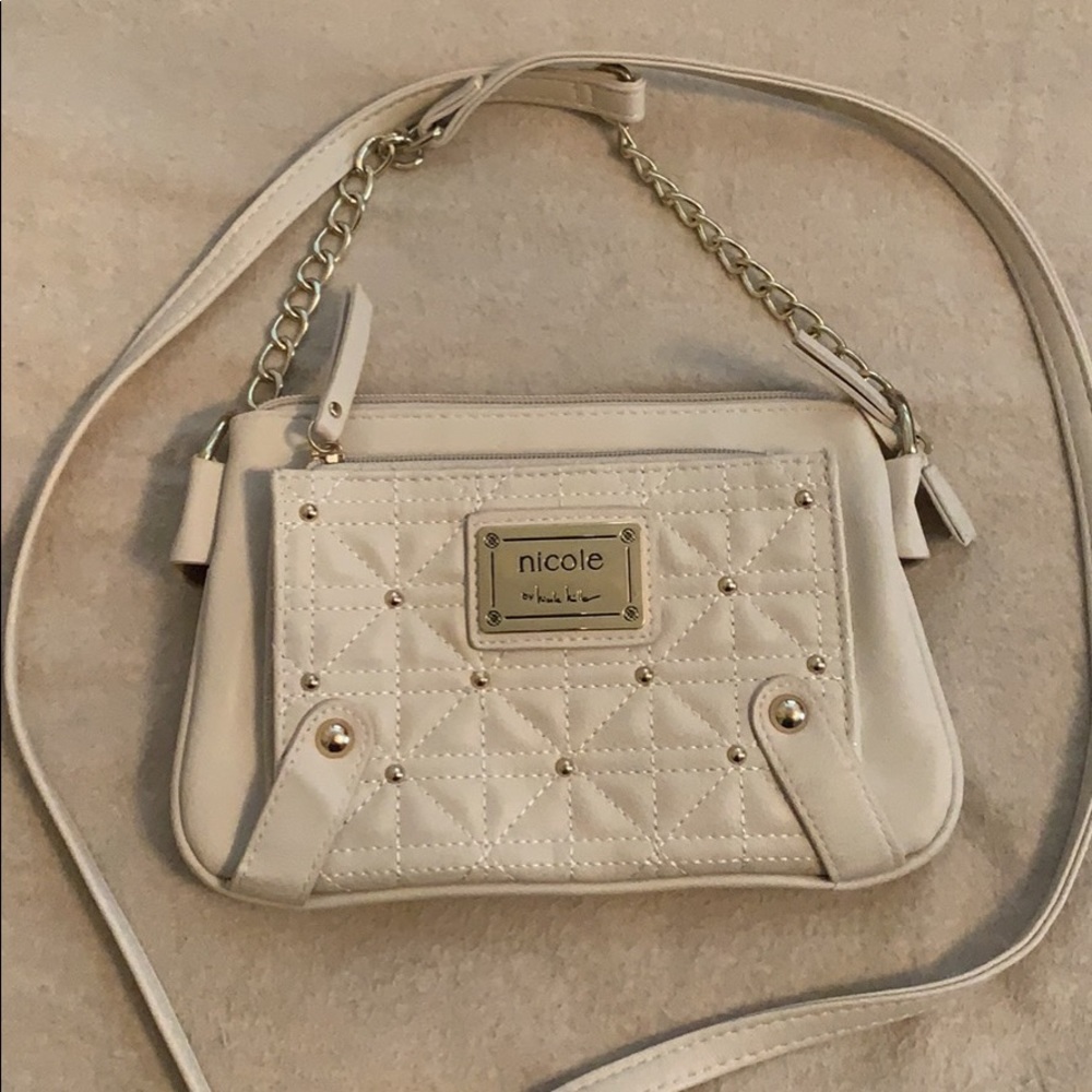 nicole by Nicole Miller off white cross body purse